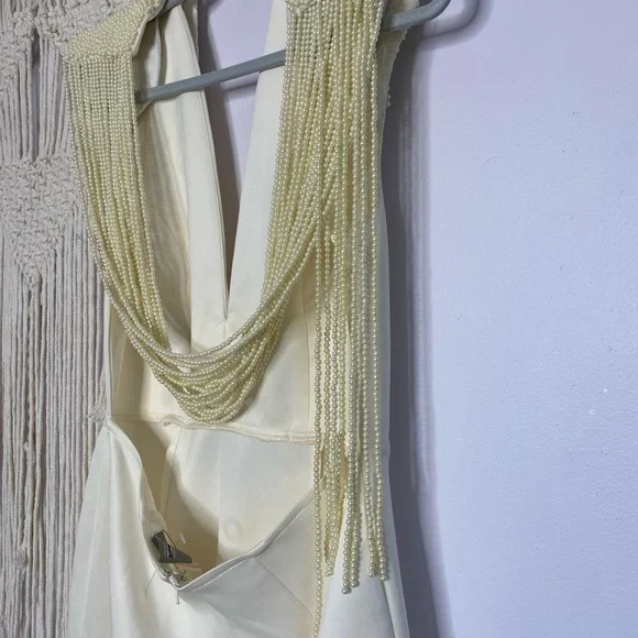 ASOS Cream Midi Dress with Open Back - Picture 8 of 13